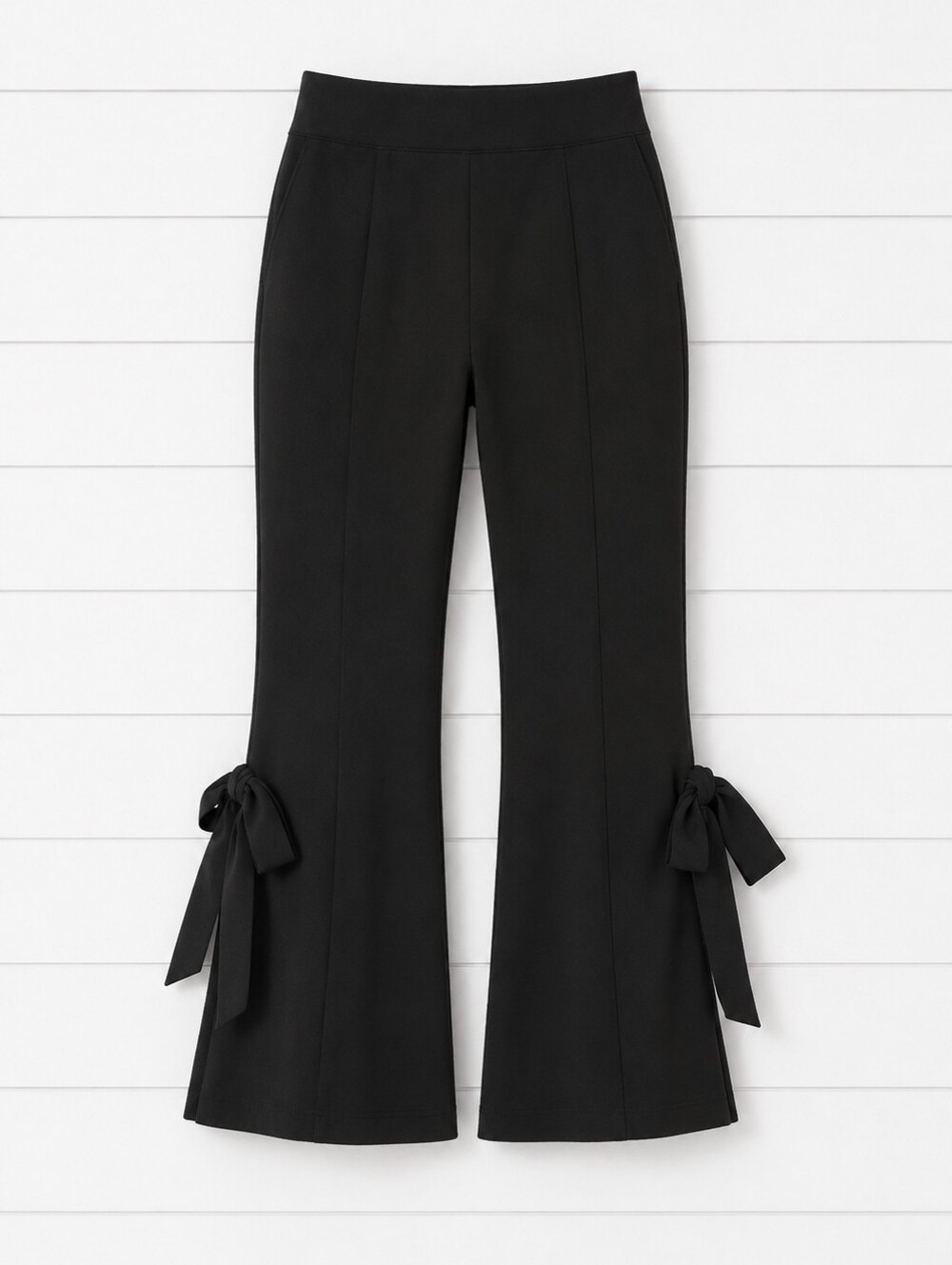 Creation L High Waisted Ankle Cropped Flare Wide Leg pant with Bows 8 - Picture 1 of 8